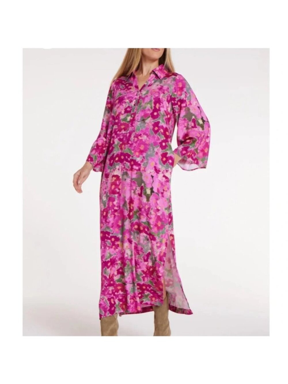 HERMOZA Antoinette Midi Dress Scarlet Ikat Size Medium NWT